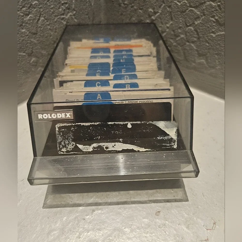 Original Rolodex with Original Business Cards Smoky Top 8